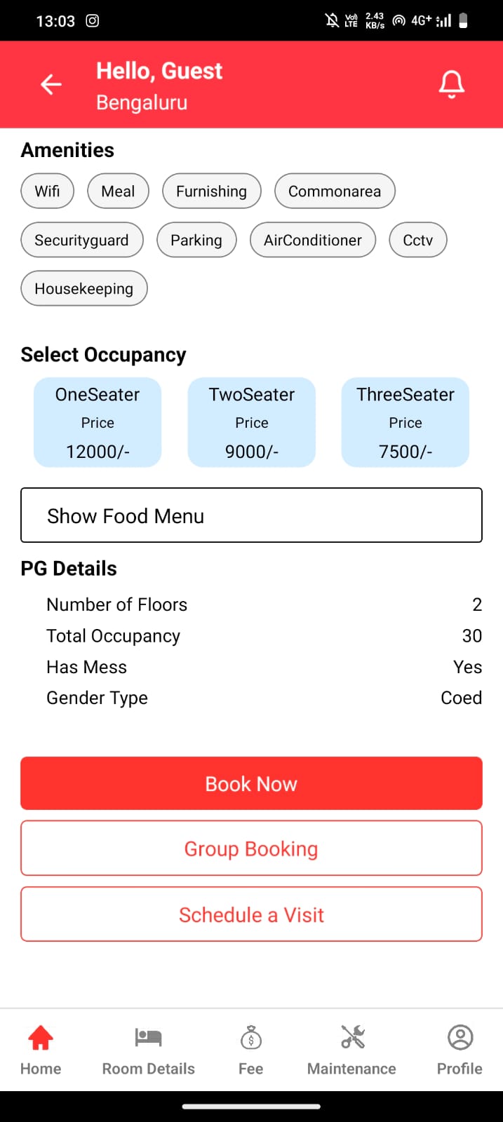 Contact Property App Screen